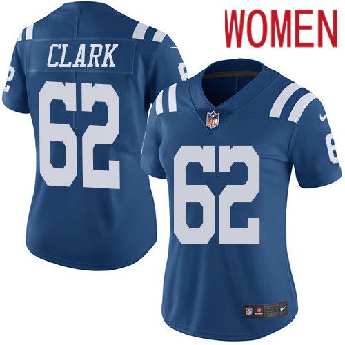 Women Indianapolis Colts #62 LeRaven Clark Nike Royal Blue Rush Limited NFL Jersey